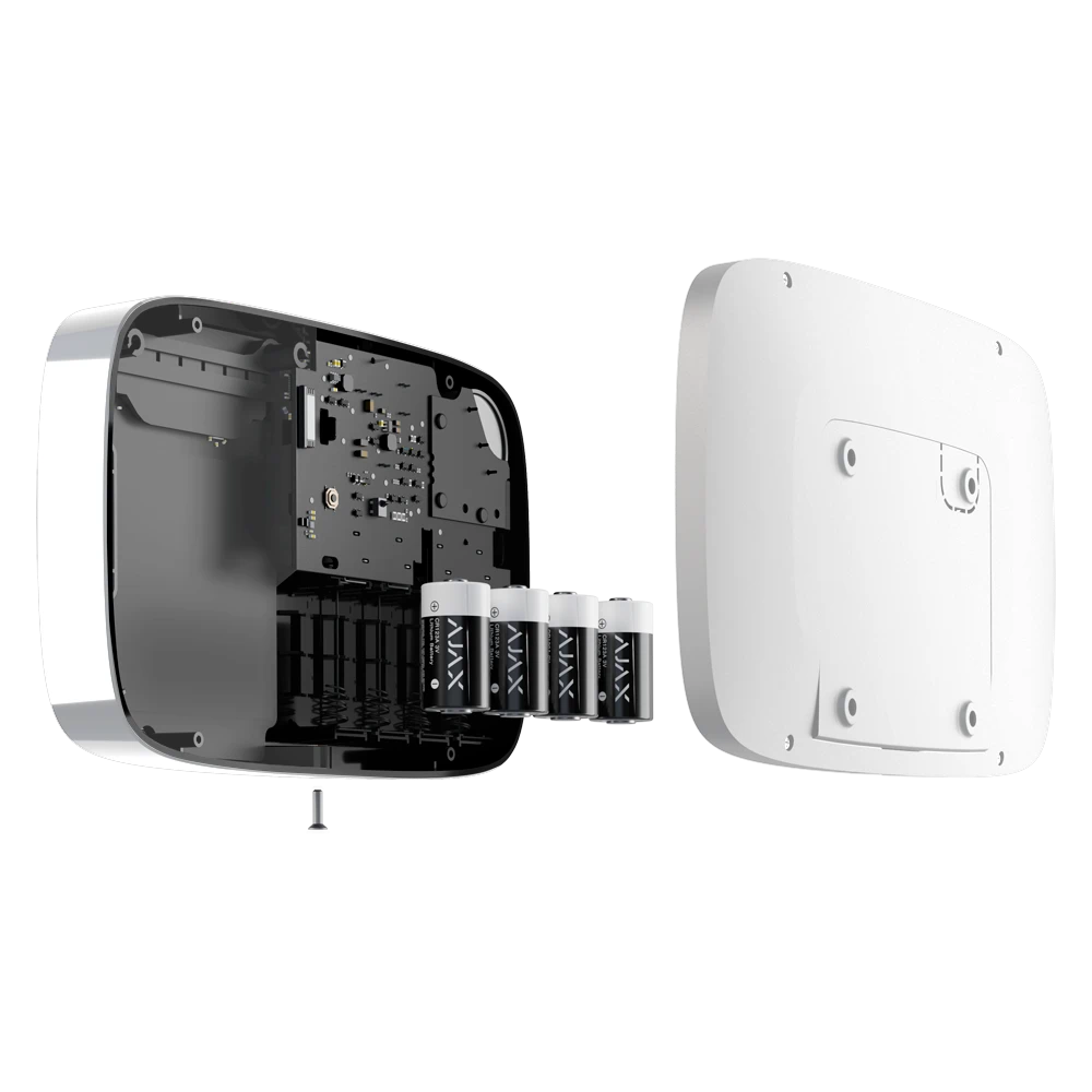 Teclado independiente con sirena incorporada y lector RFID de tarjetas/llaveros (blanco)